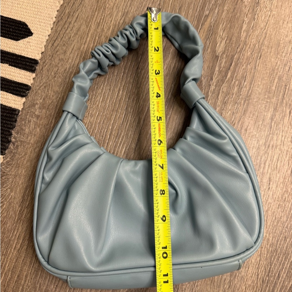Olivia & Kate Light Blue Faux Leather Mini Shoulder Bag - Picture 5 of 10